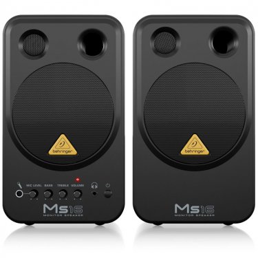 陕西百灵达 Behringer MS16 4寸有源监听音箱 多媒体音箱 双路有源立体声音箱 有源音响